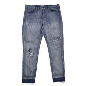 Denim Arts Co by Judy Blue Womens 1XL Distressed Skinny Jeans Blue DA8613MD